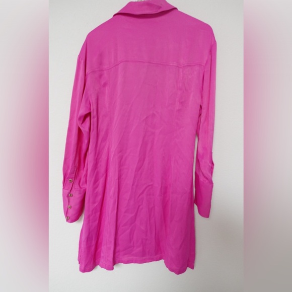 Anthropologie NWT - Pilcro Long-Sleeve Silky Mini Dress - pink rose, Size 10, - Picture 9 of 10